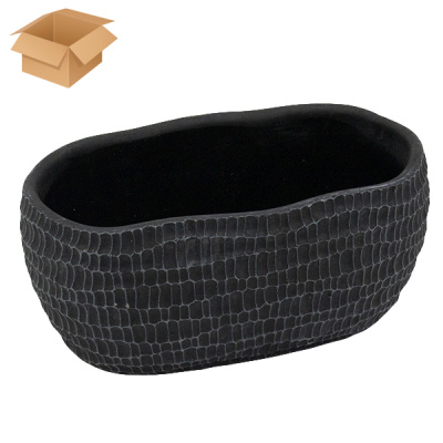 Кашпо керамическое ДЮНЫ темное 21*12*10см