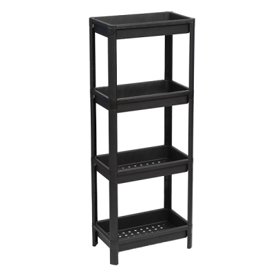 Этажерка широкая VIKEA 4-х ярусная (черный) (то)