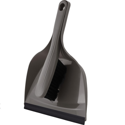 Щетка-сметка с совком и кромкой Rock'n'Roll антрацит (то)