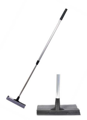 Окномойка 20см, ручка-телескоп 60-97см алюминиевая (черная)