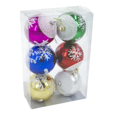 Шары елочные 8см, 6шт 