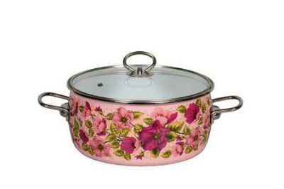 Кастрюля сф. "VIOLETA" розовая 5,0л низк