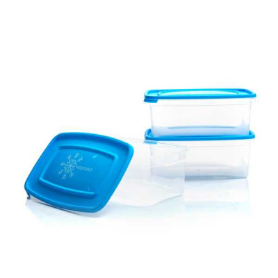 Комплект конт. для замораживания продуктов 1,0л (3шт) МОРОЗКО прямоуг.(то)