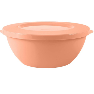 Миска HELSINKI 1л с крышкой персиковая карамель (то)