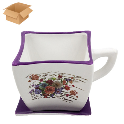 Горшок цветочный керамический ФИОЛЕТ 17*13*11см, с поддоном