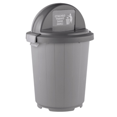 Бак 105л с крышкой клавиша на колесах (серый)
