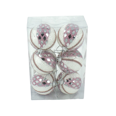 Шары елочные 6см, 6шт 