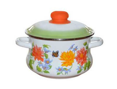 Кастрюля - тор "Цветочная" 2,0л. бел. (6/9)