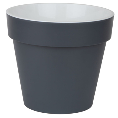 Горшок Протея 3,7л с белой вкладкой Антрацит