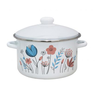 Кастрюля эмал 2,0л 01-1610/4М Цветочки