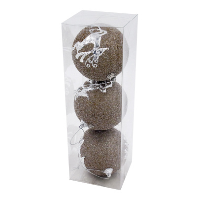 Шарики елочные 8см набор 3шт 