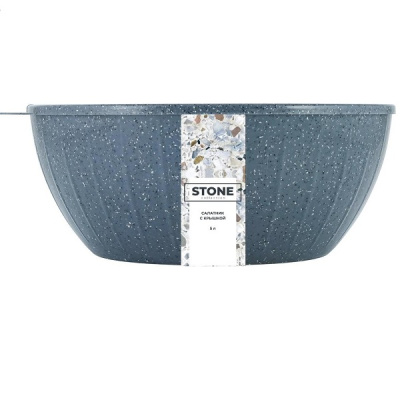 Салатник STONE 5л (с крыш.) темный камень (то)
