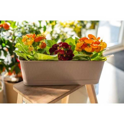 Ящик балконный "Прованс", 6л, с поддоном фрапе (то)