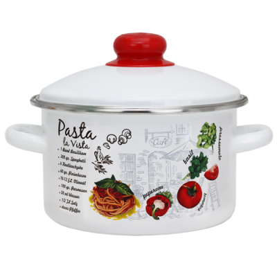 Кастрюля эмал цил Паста 2,0л мет/об