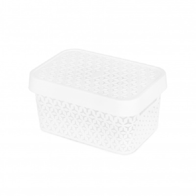 Корзина "Элемент" 5л с крышкой (белый) (то)