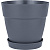 Горшок для цветов Villa de Fiori D380мм с поддоном 26л вулк.серый (то)