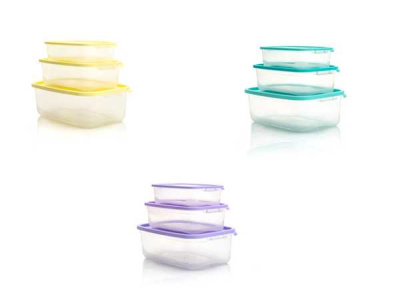 Комплект контейнеров для СВЧ (3шт) КАСКАД 0,7+1,2+2,2л прямоугольный (то)