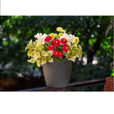 Горшок "ЭКО Магнолия" D20,5 со встав. 5,3л малахит (зеленый) (дерево+пластик) (то)