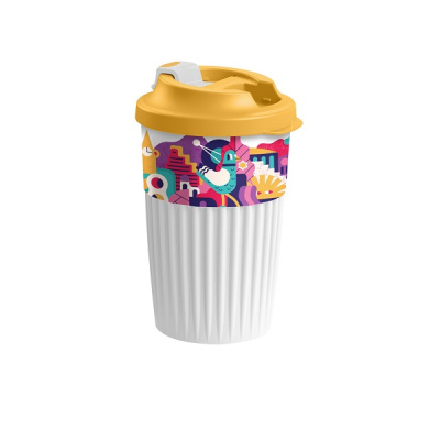 Стакан для горяч. напитков с клапаном и декором 450мл "Городские фантазии" (белый)(то)