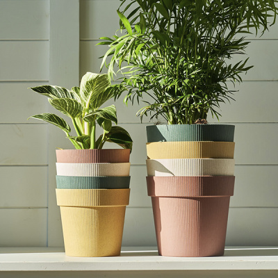 Горшок "ЭКО Протея" D22 со встав. 5,1л горчичный (то)