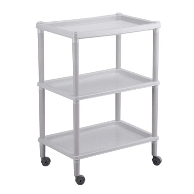 Этажерка  прямоугольная "Флавия" на колесах (3 полки)(св.серый)(то)