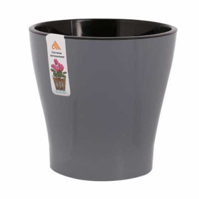 Горшок цв. для орхидеи 2,2л "Лея" двойной (серый)(то)