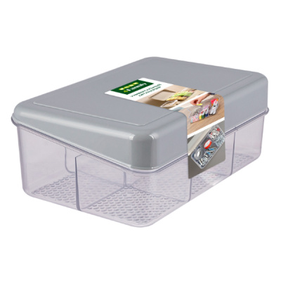 Органайзер с крышкой, 6 секций (серый) (то)