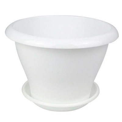 Горшок "Гамма плюс", D17, с поддоном 1,6л белый