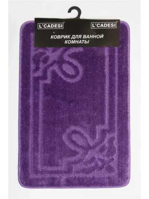 Комплект ковриков   из полипроп. на латексной основе, "L'CADESI  MONO" из 2-х шт, 60*100см, лилов