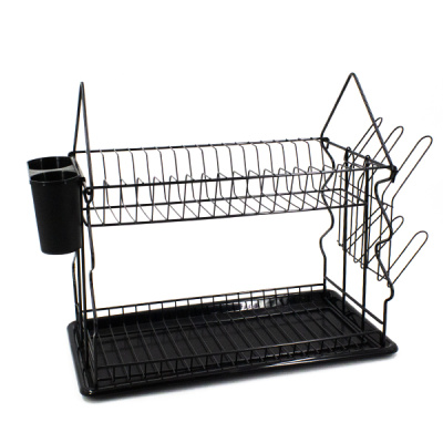 Сушилка для посуды металлическая 2-х ярусная 50*24*36см