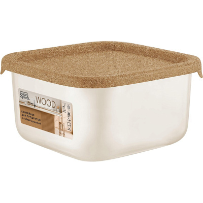 Контейнер д/продуктов Wood квадр. 0,4л с гибк.крышк.