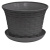Кашпо круглое "Ротанг" 4л с поддоном (т.серый) (то)