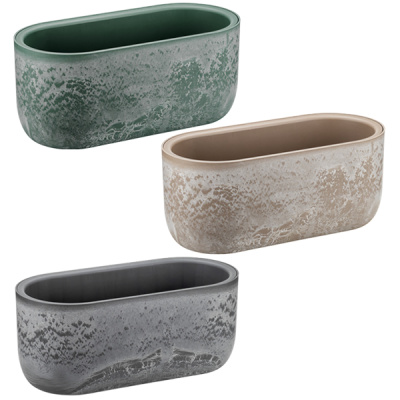 Кашпо МИКРИТ овальное 385×180мм 6л со вставкой (то)