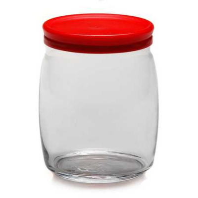 Банка с крышкой ЧЕШНИ 920 мл (красная крышка)