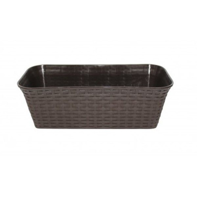 Ящик балконный 43см "Ротанг" с дренажем (венге) (то)