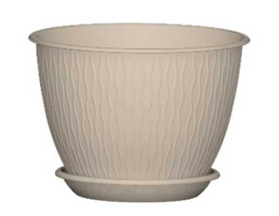 Горшок "Корсика", D19, с поддоном 2,4л фраппе (то)