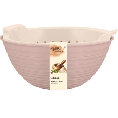 Миска-дуршлаг Cardamom 4,1 + 2,4л латте (то)