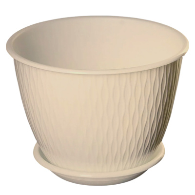 Горшок "Корсика", D17, с поддоном 1,8л ваниль