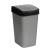 Ведро для мусора с подвижной крышкой 20л "Tandem" (сер.металлик/черный)