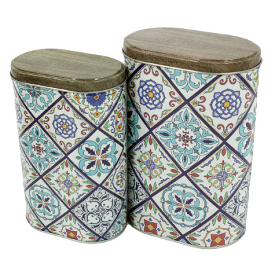 Набор банок для сыпучих продуктов 2шт (11*7*18см и 13*8*20см)