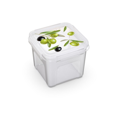 Контейнер для СВЧ 0,9л Fresh олива квадратный (то)