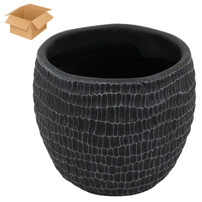 Кашпо керамическое ДЮНЫ темное 15*15*13см