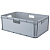 Ящик универсальный «ЕВРОБОКС» 600х400х220мм, 45л (Серый) (то)