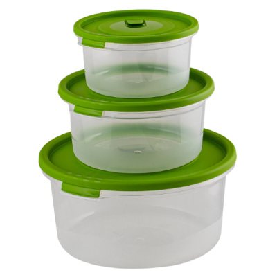 Комплект контейнеров для СВЧ (3шт) 0,4+0,8+1,6л круг. с клапаном (то)