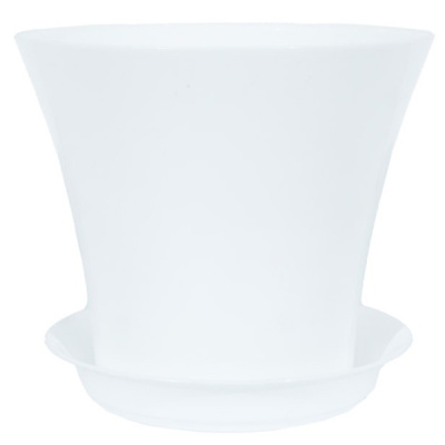 Горшок Сити 0,7л с поддоном Белый