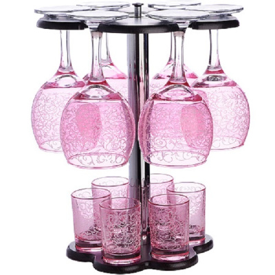 Мини-Бар 12пр. арт.1501-Н5Г "Лиана" (Розовый) (6фужеров+6 стаканов)