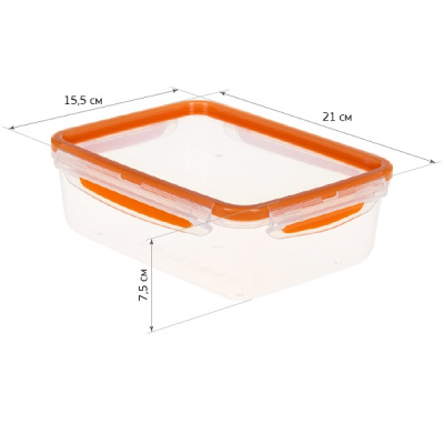 Ёмкость для продуктов РИЧ герметичная 1,4л оранжевый