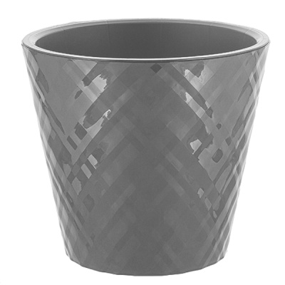 Горшок для цветов Manhattan CUBE 22л, c дренажной вставкой вулканический серый (то)
