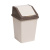 Ведро для мусора с подвижной крышкой 16л квадратное (слон.кость/шоколад) (то)