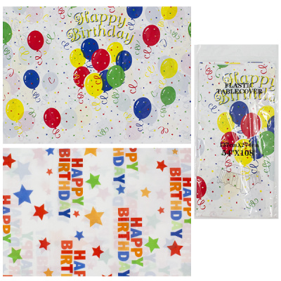 Скатерть 137*274см HAPPY BIRTHDAY (материал - PE)